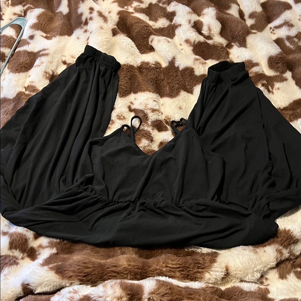 Black Women's parachute leg jumper